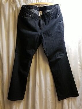 Dark Wash Straight Leg Jeans - Embellished Back Pockets
